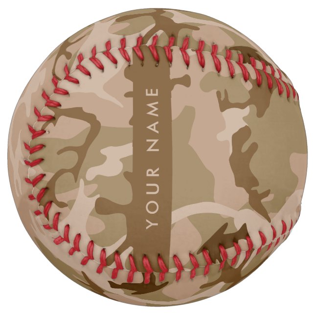 Desert Camouflage Pattern, Your name, Personalize Softball (Front Left)