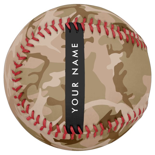 Desert Camouflage Pattern, Your name, Personalize Softball (Front Left)