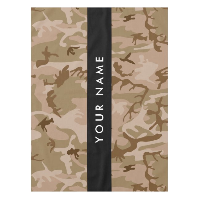 Desert Camouflage Pattern, Your name, Personalize Tablecloth (Front)