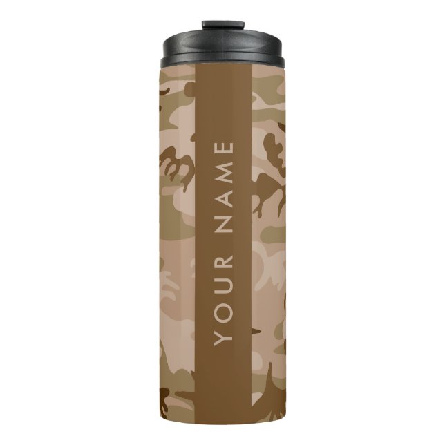 Desert Camouflage Pattern, Your name, Personalize Thermal Tumbler (Front)