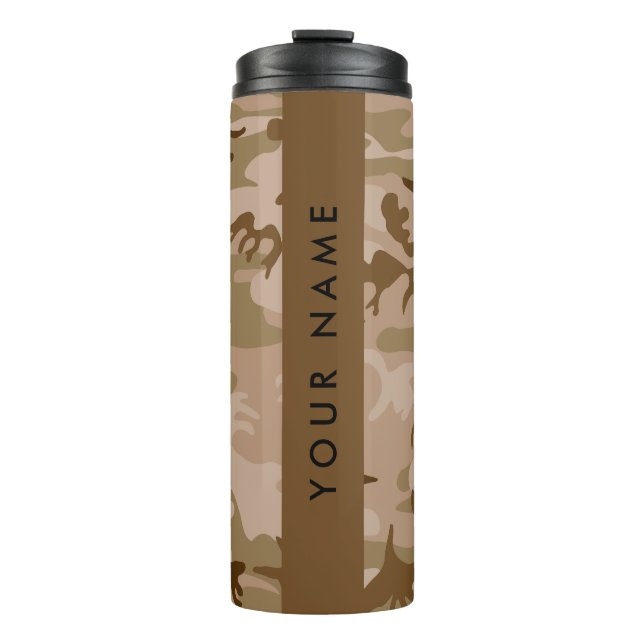 Desert Camouflage Pattern, Your name, Personalize Thermal Tumbler (Front)
