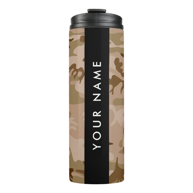 Desert Camouflage Pattern, Your name, Personalize Thermal Tumbler (Front)