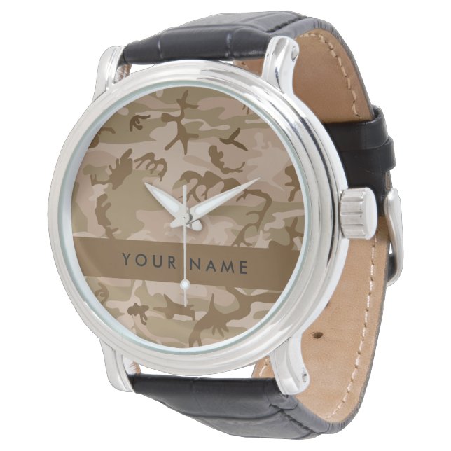 Desert Camouflage Pattern, Your name, Personalize Watch (Angled)