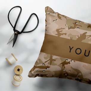 Desert Camouflage Pebbles, Your name, Personalize Accent Pillow