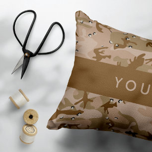 Desert Camouflage Pebbles, Your name, Personalize Accent Pillow