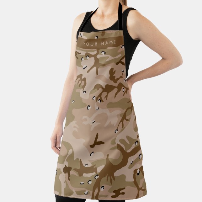 Desert Camouflage Pebbles, Your name, Personalize Apron (Insitu)