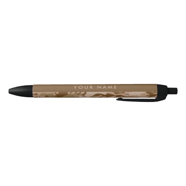 Desert Camouflage Pebbles, Your name, Personalize Black Ink Pen (Bottom)