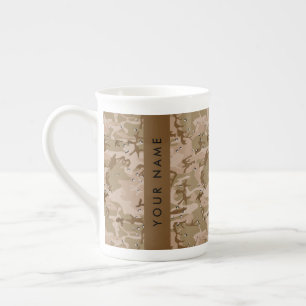 Desert Camouflage Pebbles, Your name, Personalize Bone China Mug