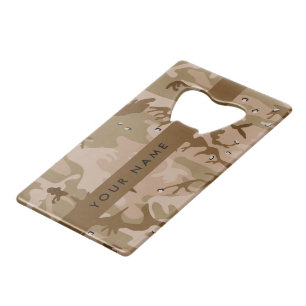 Desert Camouflage Pebbles, Your name, Personalize Credit Card Bottle Opener