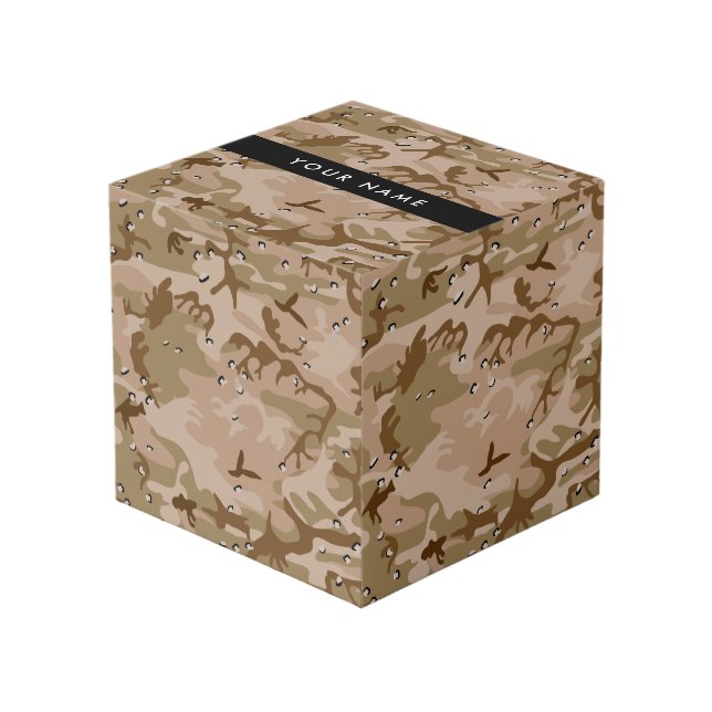 Desert Camouflage Pebbles, Your name, Personalize Cube (Front Angled)