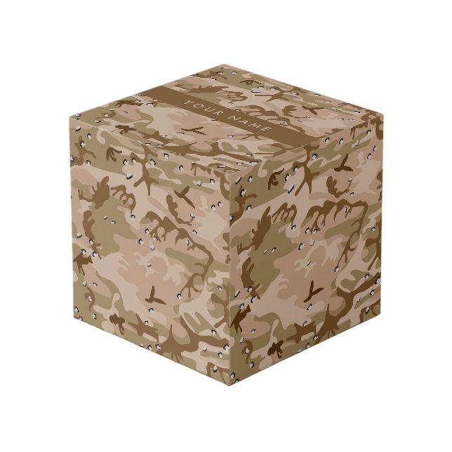 Desert Camouflage Pebbles, Your name, Personalize Cube (Front Angled)