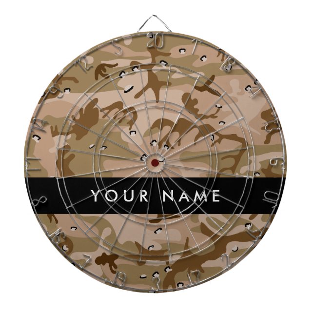 Desert Camouflage Pebbles, Your name, Personalize Dartboard (Front)