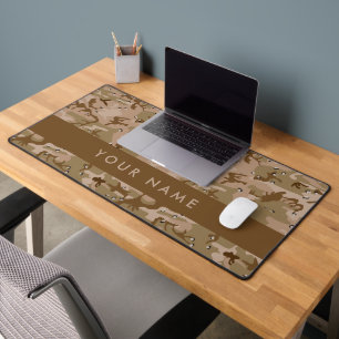 Desert Camouflage Pebbles, Your name, Personalize Desk Mat