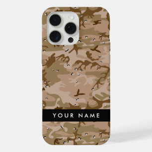 Desert Camouflage Pebbles, Your name, Personalize iPhone 15 Pro Max Case