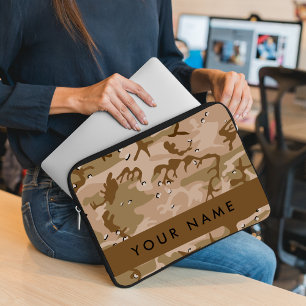 Desert Camouflage Pebbles, Your name, Personalize Laptop Sleeve