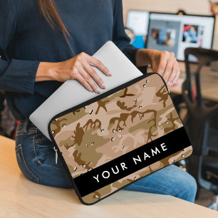 Desert Camouflage Pebbles, Your name, Personalize Laptop Sleeve