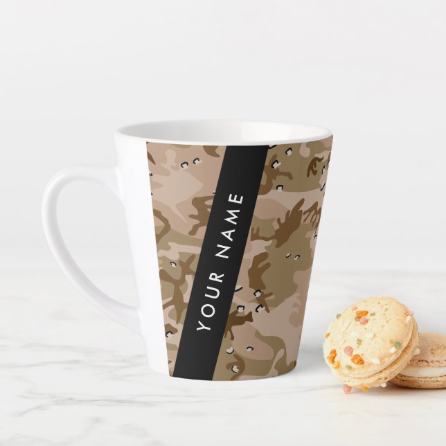 Desert Camouflage Pebbles, Your name, Personalize Latte Mug (In Situ)