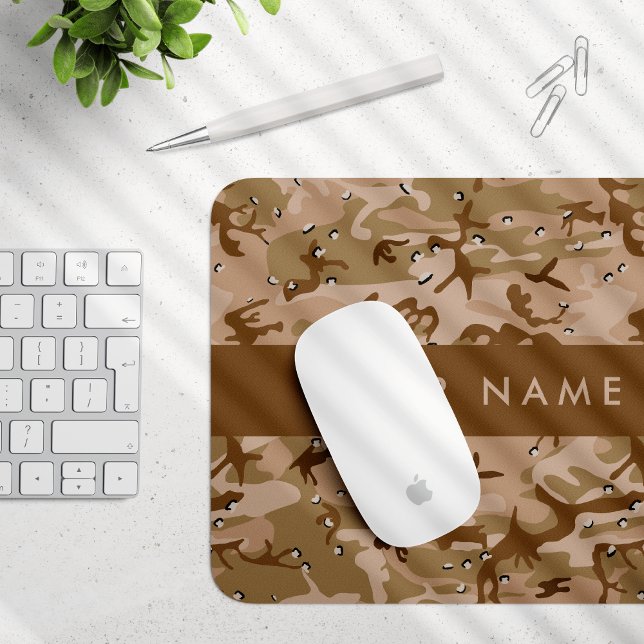 Desert Camouflage Pebbles, Your name, Personalize Mouse Pad (Creator Uploaded)