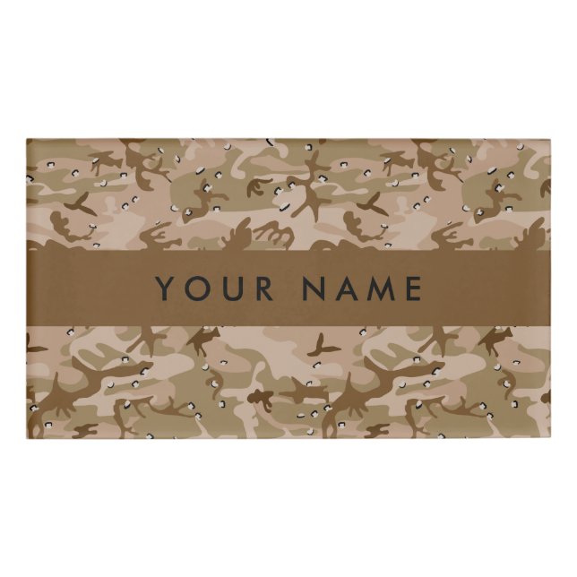 Desert Camouflage Pebbles, Your name, Personalize Name Tag (Front)