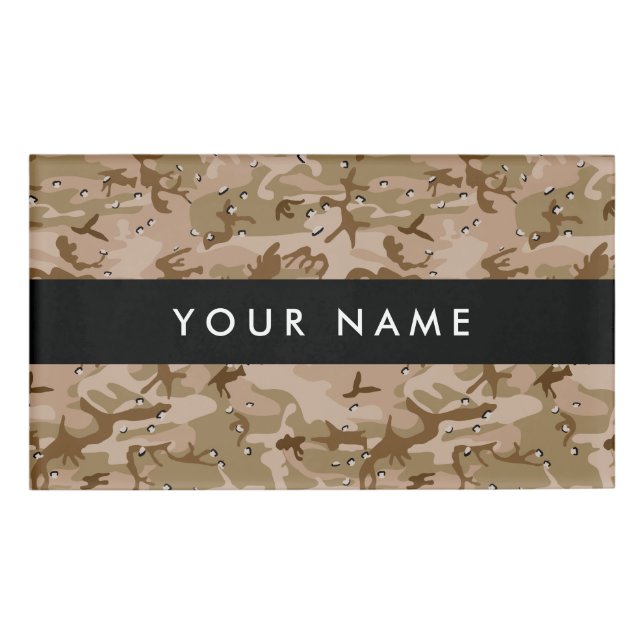 Desert Camouflage Pebbles, Your name, Personalize Name Tag (Front)