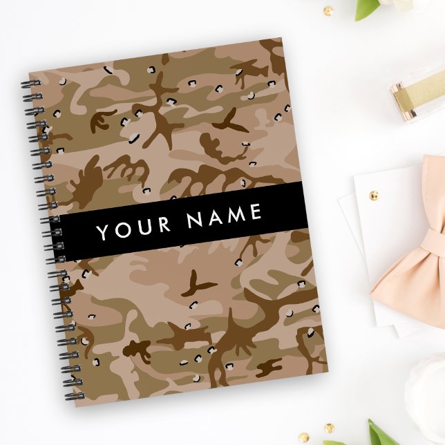 Desert Camouflage Pebbles, Your name, Personalize Notebook (Creator Uploaded)