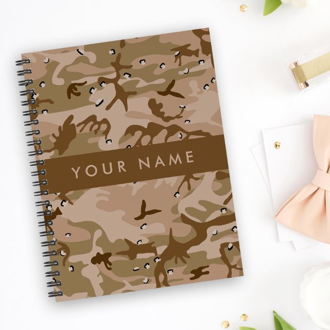 Desert Camouflage Pebbles, Your name, Personalize Notebook (Creator Uploaded)