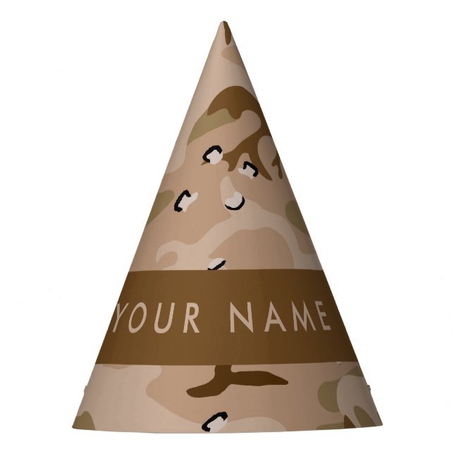 Desert Camouflage Pebbles, Your name, Personalize Party Hat (Front)