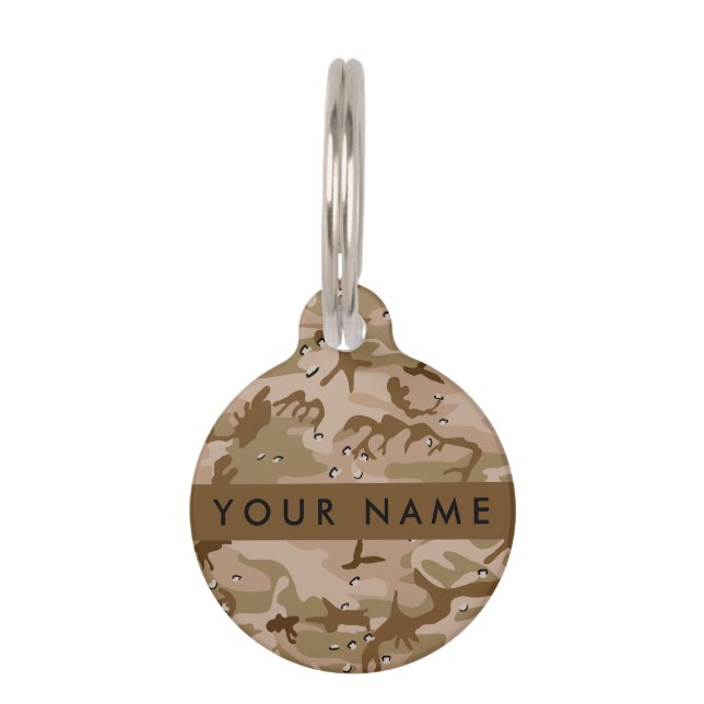 Desert Camouflage Pebbles, Your name, Personalize Pet Tag (Front)