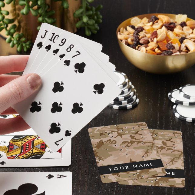 Desert Camouflage Pebbles, Your name, Personalize Playing Cards (In Situ)