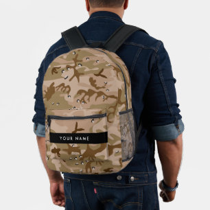 Desert Camouflage Pebbles, Your name, Personalize Printed Backpack