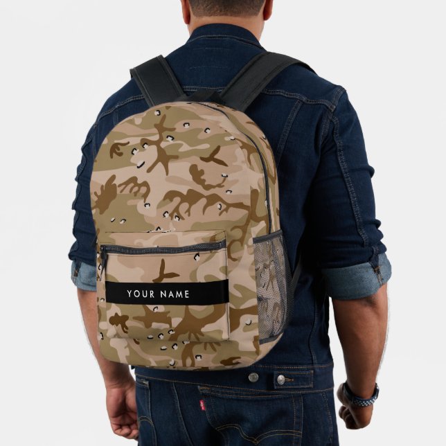 Desert Camouflage Pebbles, Your name, Personalize Printed Backpack (Insitu (Model))