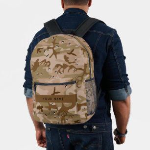 Desert Camouflage Pebbles, Your name, Personalize Printed Backpack