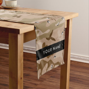 Desert Camouflage Pebbles, Your name, Personalize Short Table Runner