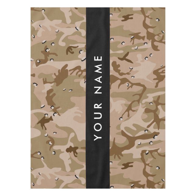 Desert Camouflage Pebbles, Your name, Personalize Tablecloth (Front)