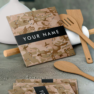 Desert Camouflage Pebbles, Your name, Personalize Tile