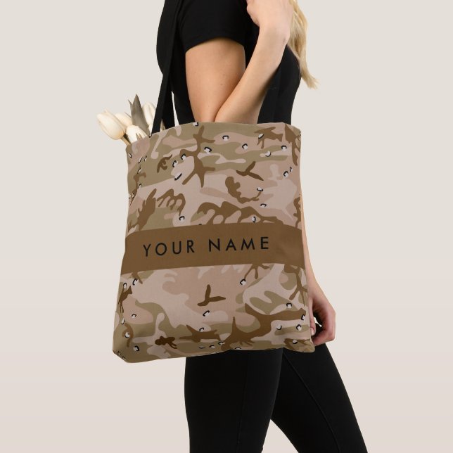 Desert Camouflage Pebbles, Your name, Personalize Tote Bag (Close Up)