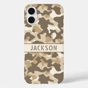 Desert Camouflage Personalized iPhone 16 Plus Case