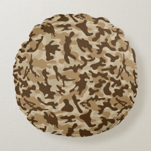 Desert Camouflage Round Pillow
