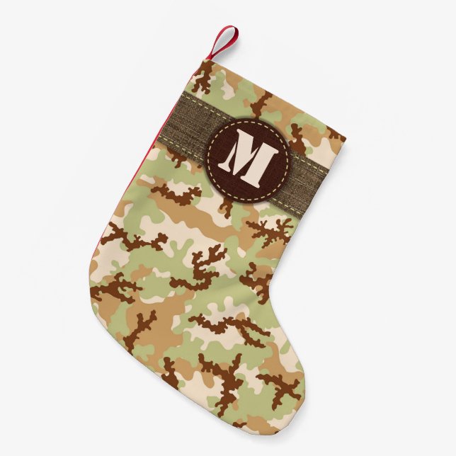 Desert camouflage small christmas stocking (Front (Hanging))
