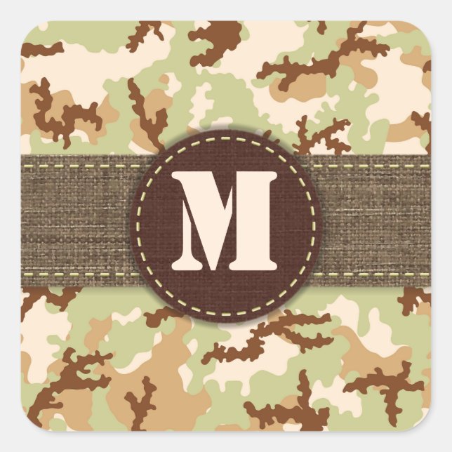 Desert camouflage square sticker (Front)