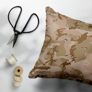 Desert Camouflage With Pebbles, Military, Army Accent Pillow