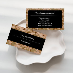 Desert Camouflage With Pebbles, Military, Army Business Card