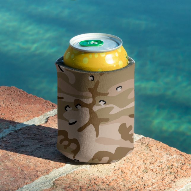 Desert Camouflage With Pebbles, Military, Army Can Cooler (In Situ Pool)