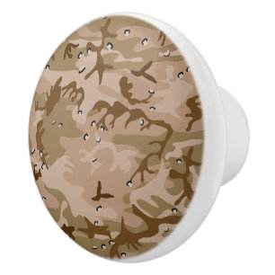 Desert Camouflage With Pebbles, Military, Army Ceramic Knob