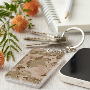 Desert Camouflage With Pebbles, Military, Army Keychain
