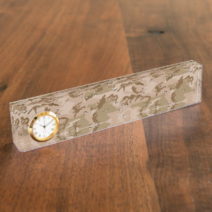 Desert Camouflage With Pebbles, Military, Army Nameplate