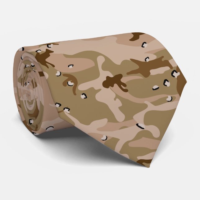 Desert Camouflage With Pebbles, Military, Army Tie (Rolled)
