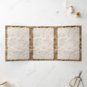 Desert Camouflage With Pebbles, Military, Army Tri-Fold Card