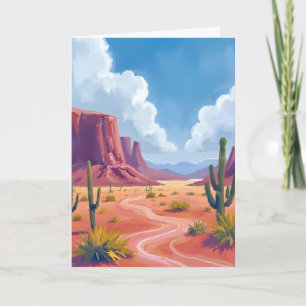Desert Canyon Cactus Nature Landscape Card