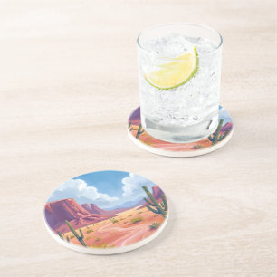 Desert Canyon Cactus Nature Landscape Coaster